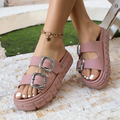 Open-Toe & Cut-out Slide Sandals
