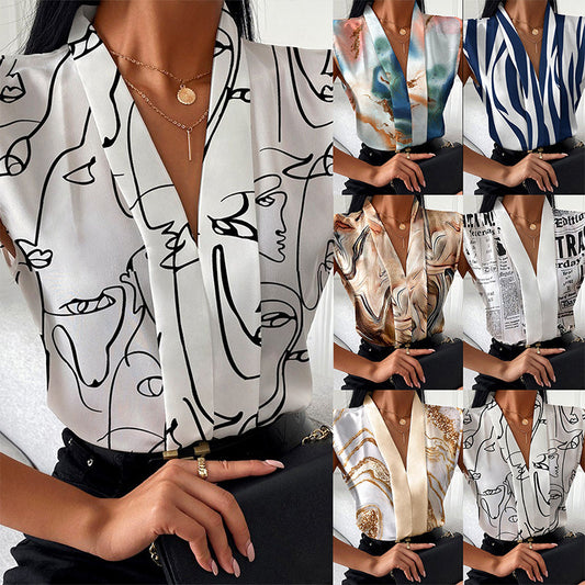 Women’s Trendy Print V-Neck Sleeveless Top