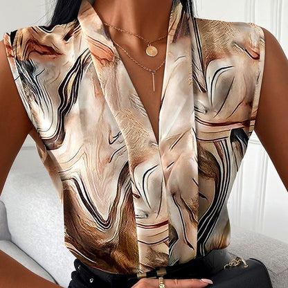 Women’s Trendy Print V-Neck Sleeveless Top