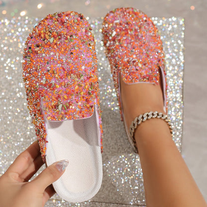 Women's Comfortable Casual Sequin Cork Slippers