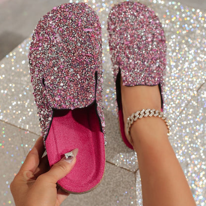 Women's Comfortable Casual Sequin Cork Slippers