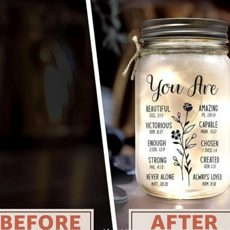 Warm Glow Glass Wish Bottle Light