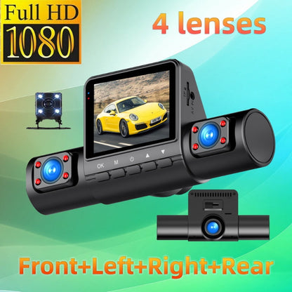 1080P 4-Channel Dash Cam with Night Vision