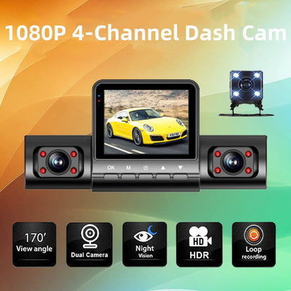 1080P 4-Channel Dash Cam with Night Vision