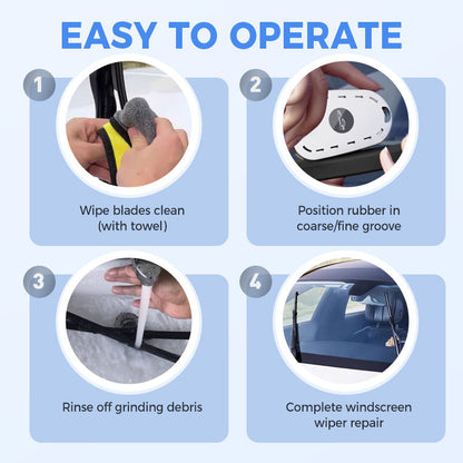 Universal Windshield Wiper Repair Tool 🔧 – Fixes Squeaks/Scratches, No-Disassembly for Rainy Days