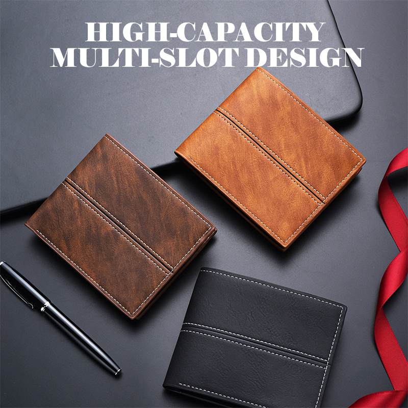 🔥2025 Hot Sale 🎁Men's Short Business Soft Faux Leather Ultra-Thin Wallet