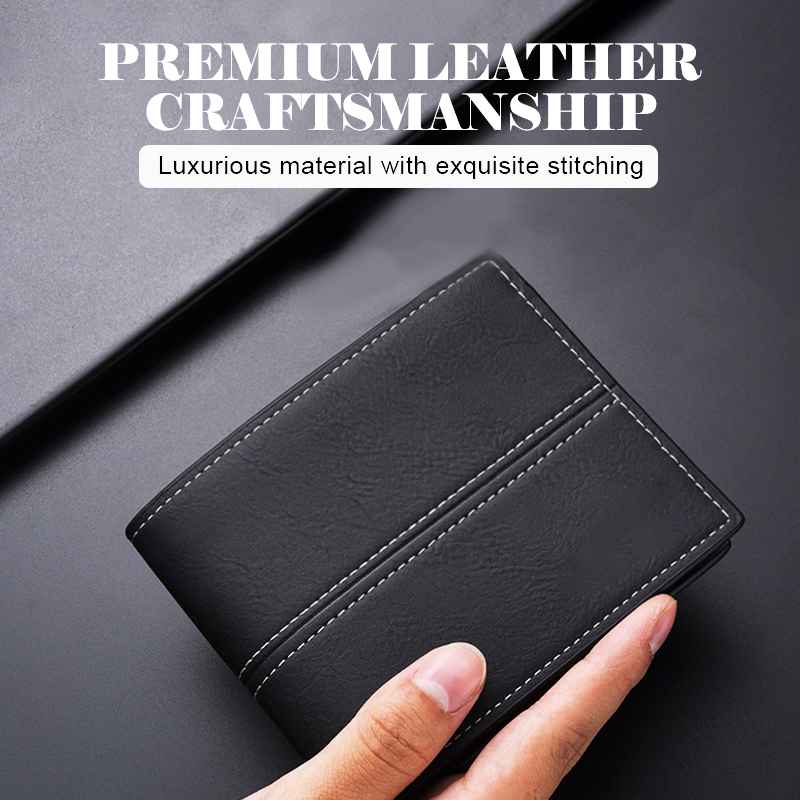 🔥2025 Hot Sale 🎁Men's Short Business Soft Faux Leather Ultra-Thin Wallet