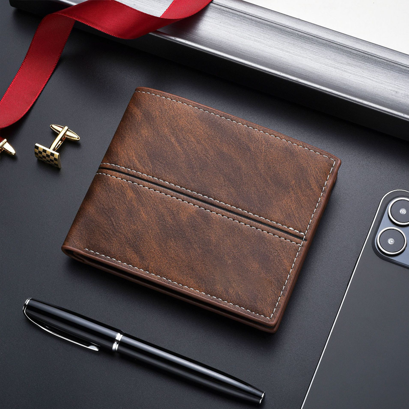 🔥2025 Hot Sale 🎁Men's Short Business Soft Faux Leather Ultra-Thin Wallet
