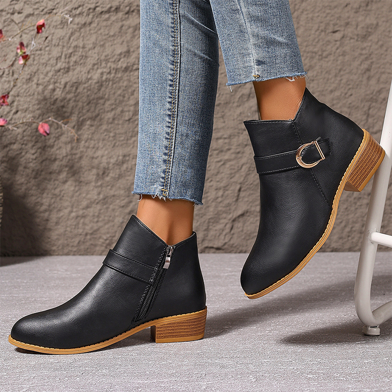 Women's Comfortable Chunky Heel Ankle Boots