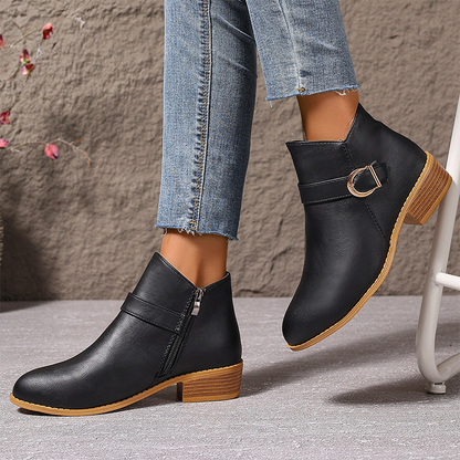 Women's Comfortable Chunky Heel Ankle Boots