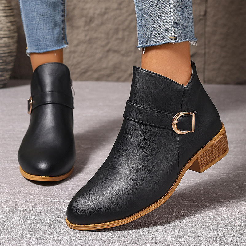 Women's Comfortable Chunky Heel Ankle Boots