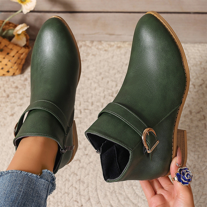 Women's Comfortable Chunky Heel Ankle Boots