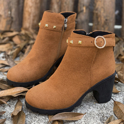 Women's Fashion Chunky Heel Ankle Boots