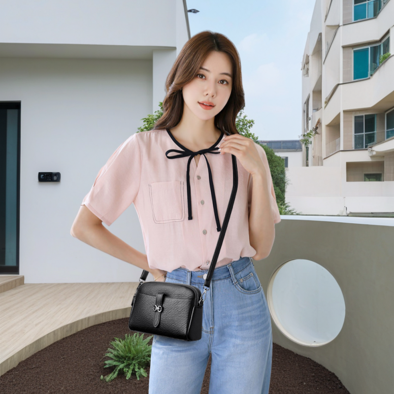 Women's Soft PU Leather Crossbody Bag with Adjustable Strap