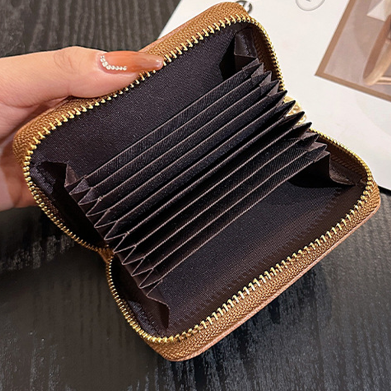 Women's Zipper Credit Card Wallet with Keychain