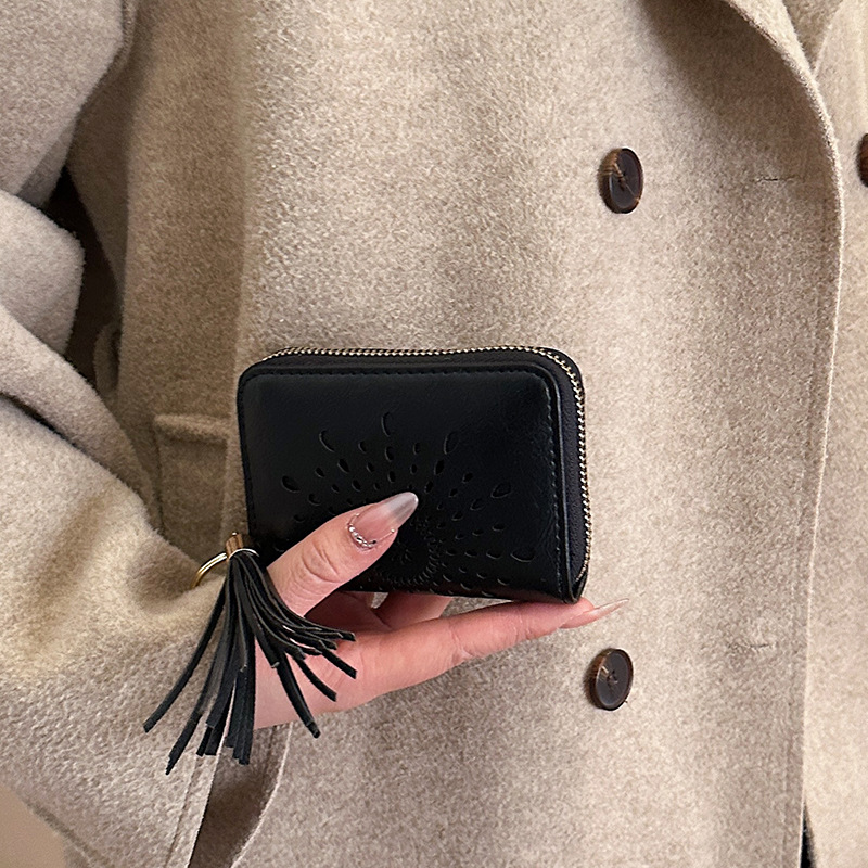 Women's Zipper Credit Card Wallet with Keychain