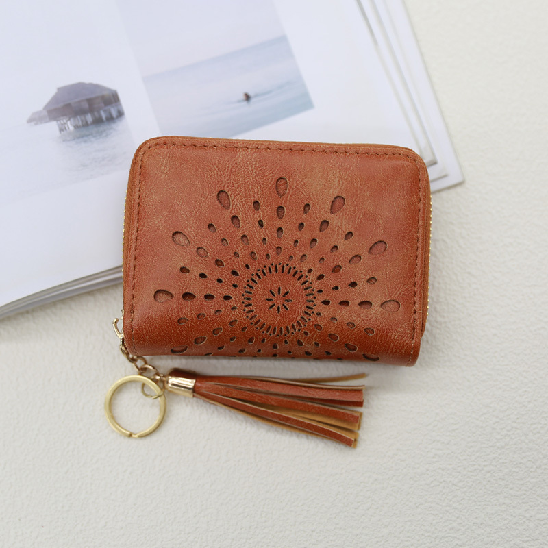 Women's Zipper Credit Card Wallet with Keychain