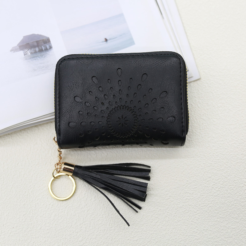 Women's Zipper Credit Card Wallet with Keychain