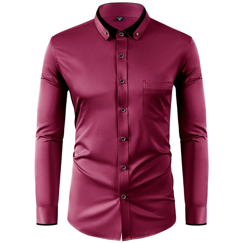 Men's Stretch Slim-Fit Long-Sleeve Shirt