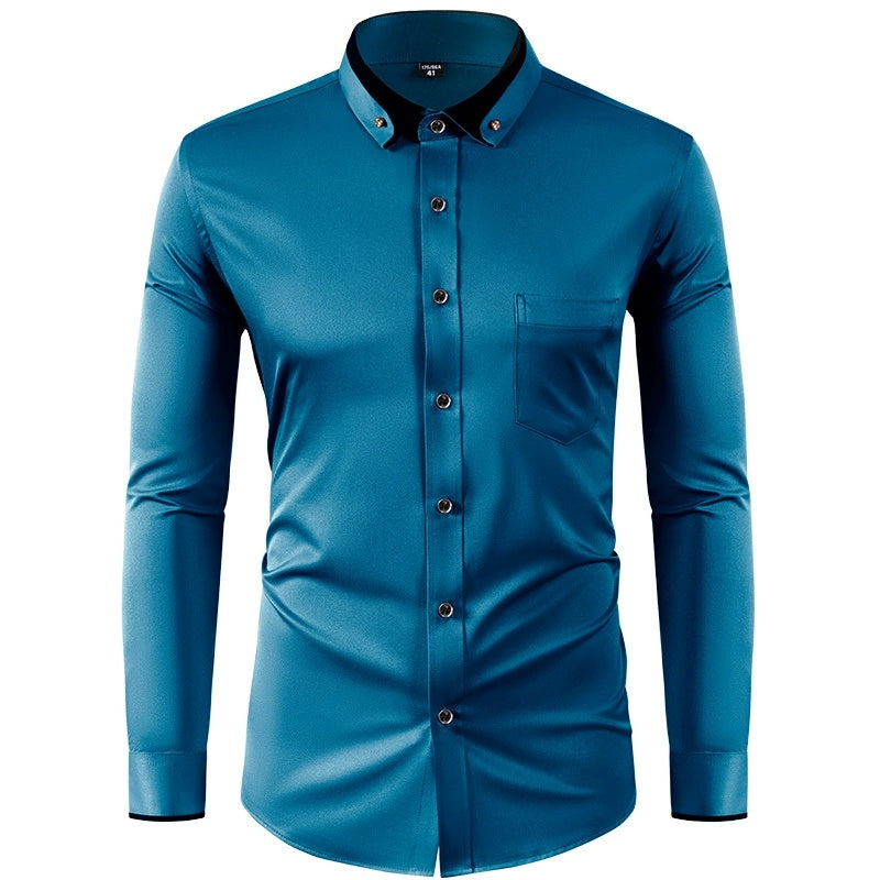 Men's Stretch Slim-Fit Long-Sleeve Shirt