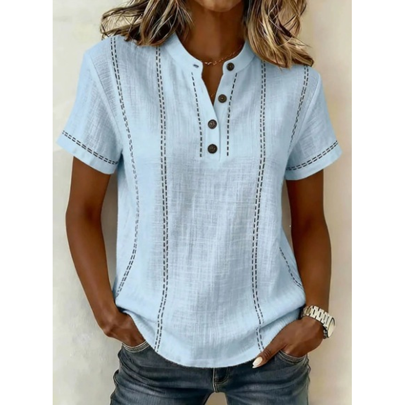 👚40% OFF NOW!🌿 Women's Casual Short Sleeve Top – Breathable, Relaxed Fit & Unique Stitch Detail ✨