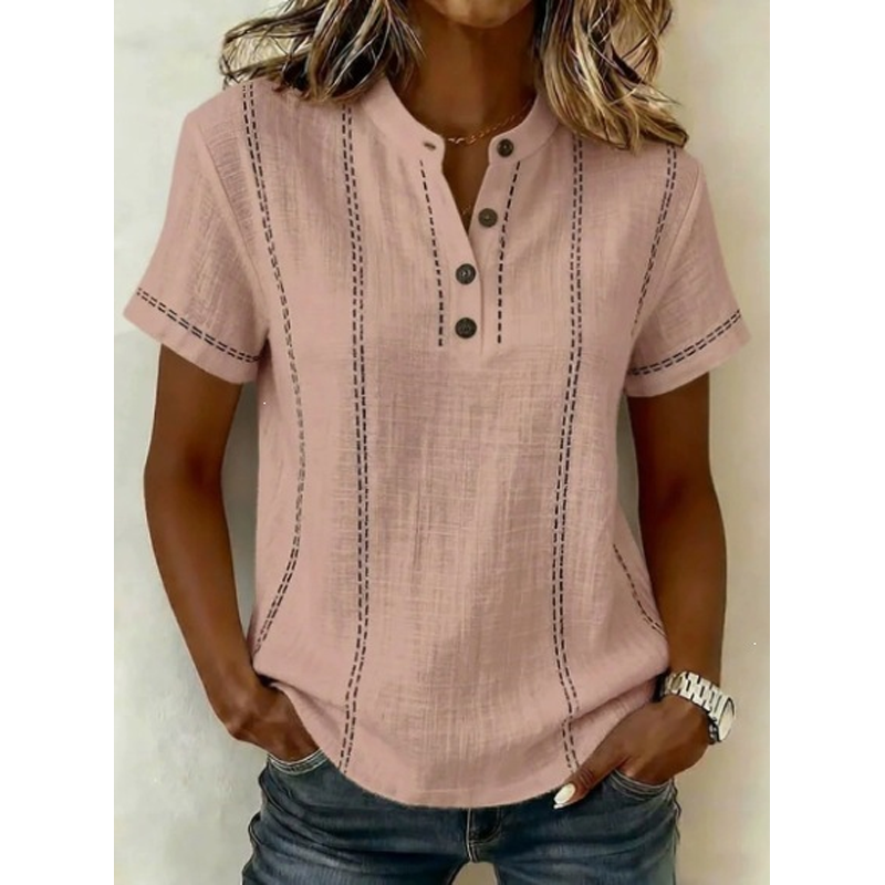 👚40% OFF NOW!🌿 Women's Casual Short Sleeve Top – Breathable, Relaxed Fit & Unique Stitch Detail ✨