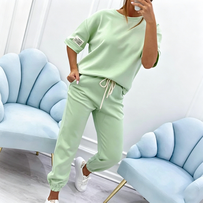 ⏰🔥LIMITED TIME 50% OFF! 💥 Women’s Casual Short Sleeve Top & Pants Set – Comfortable, Stylish & Perfect for Everyday Wear ✨👚