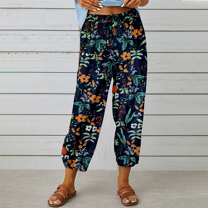💐 Vintage Floral High-Waist Jogger Pants – Stylish, Comfortable & Perfect for Everyday Wear ✨👖
