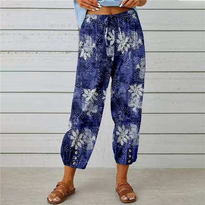 💐 Vintage Floral High-Waist Jogger Pants – Stylish, Comfortable & Perfect for Everyday Wear ✨👖