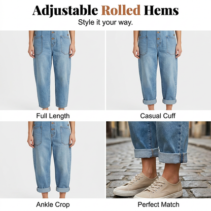🔥New Arrivals & Special Offers-Women's Casual Baggy Denim Overalls with Pockets