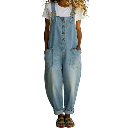 🔥New Arrivals & Special Offers-Women's Casual Baggy Denim Overalls with Pockets