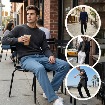 ⏰🔥LIMITED TIME 50% OFF!🔥50K+ SOLD!Men's Elastic Waist Drawstring Straight Leg Pants