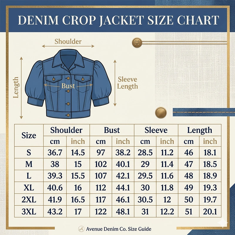 💃👖2026 New Style Arrival🔥 Women's Puff Short Sleeve Cropped Denim Jacket ✨