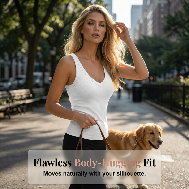 💖Last Day Special Price $17.99!! & 50% OFF💥Women's Ribbed V-Neck Tank Top👚