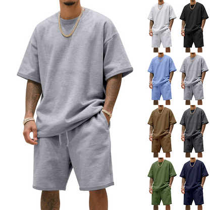 💥Limited-time 50% off-Men's Casual Two-Piece T-Shirt and Shorts Set
