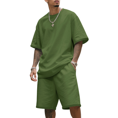 💥Limited-time 50% off-Men's Casual Two-Piece T-Shirt and Shorts Set