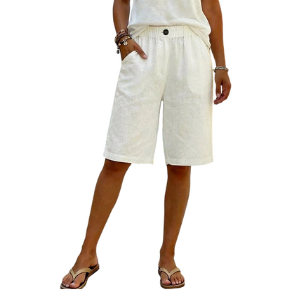 Solid Color Relaxed Fit Casual Shorts