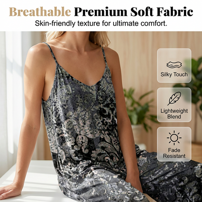 Women's Printed Spaghetti Strap Wide-Leg Jumpsuit