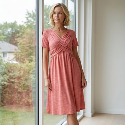 👗Women’s V-Neck Short Sleeve Long Dresses💙