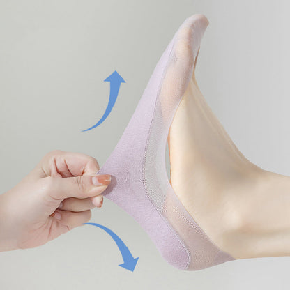 3 Pairs Women's Ultra-Invisible Sheer Mesh Low-Cut Boat Socks