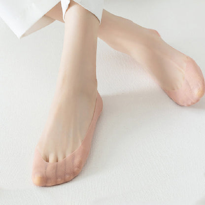3 Pairs Women's Ultra-Invisible Sheer Mesh Low-Cut Boat Socks