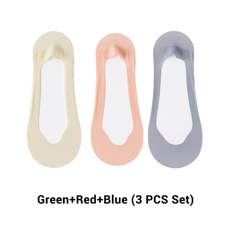 3 Pairs Women's Ultra-Invisible Sheer Mesh Low-Cut Boat Socks