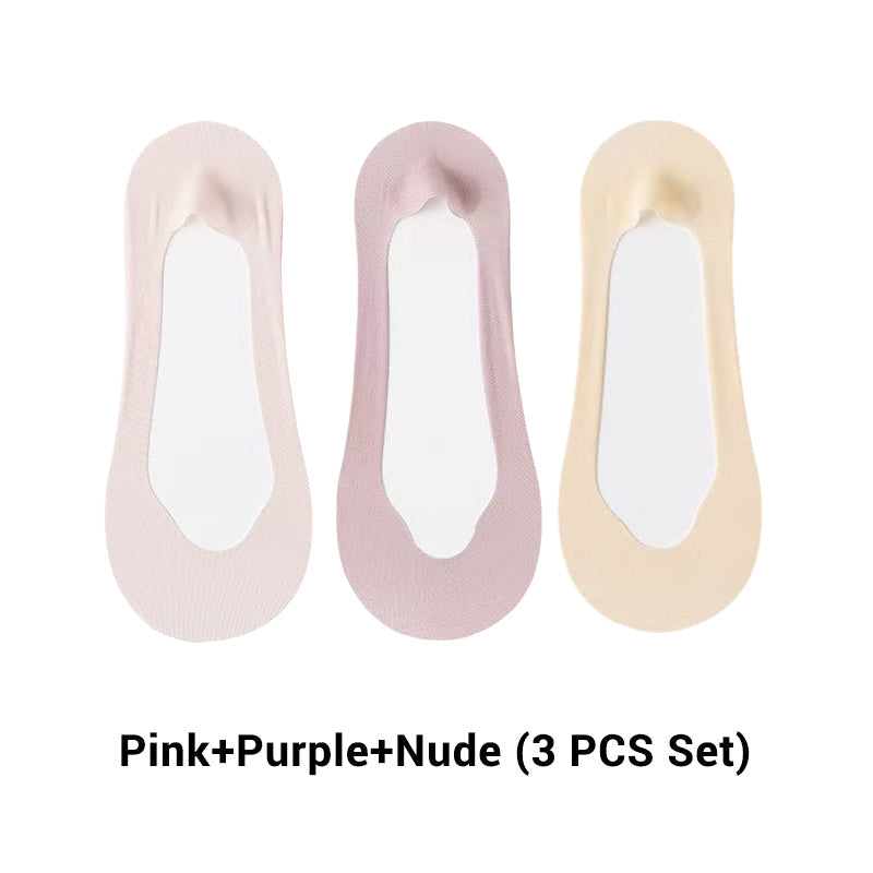 3 Pairs Women's Ultra-Invisible Sheer Mesh Low-Cut Boat Socks