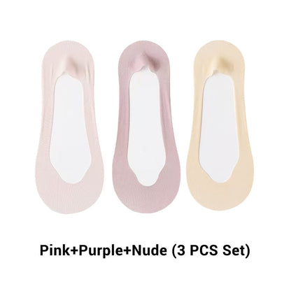 3 Pairs Women's Ultra-Invisible Sheer Mesh Low-Cut Boat Socks