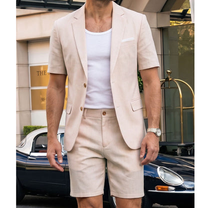 ⌛Limited-Time Offer-Men's Short Sleeve Suit 2-Piece Set