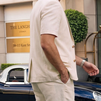 ⌛Limited-Time Offer-Men's Short Sleeve Suit 2-Piece Set