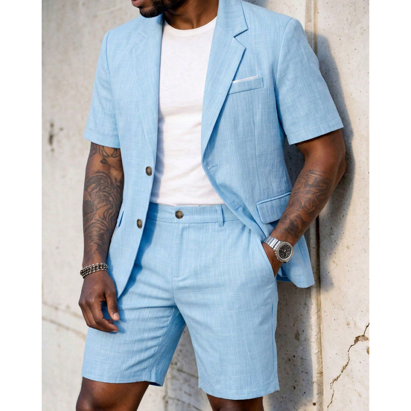 ⌛Limited-Time Offer-Men's Short Sleeve Suit 2-Piece Set