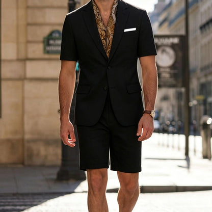 ⌛Limited-Time Offer-Men's Short Sleeve Suit 2-Piece Set