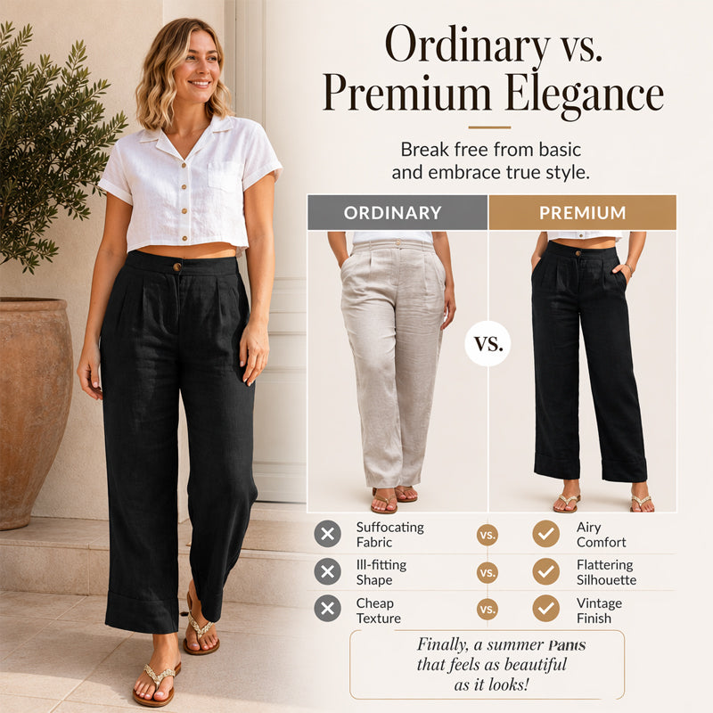 Women's Cotton Linen Straight Leg Pants