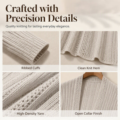 ✨ Effortless Comfort | Women's Textured-Knit Open-Front Cardigan